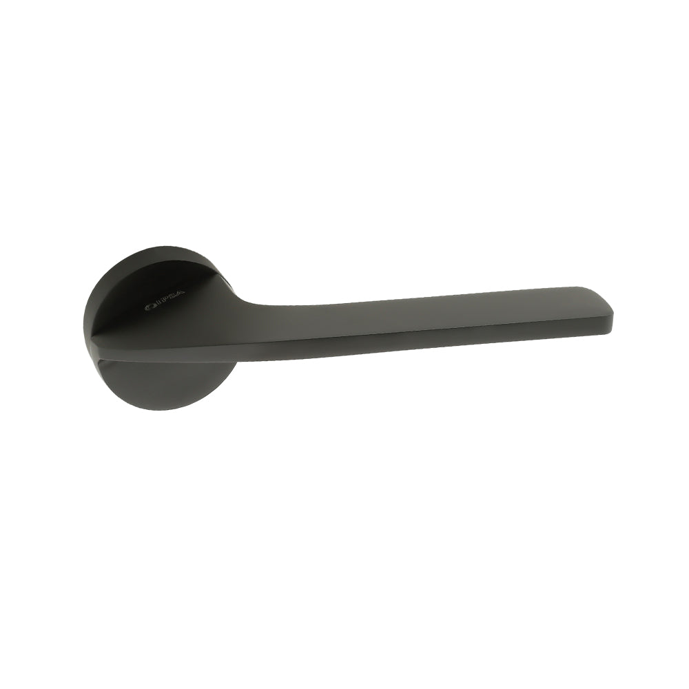 IPSA Lavender Moderna Series Handle On Rose One Pair without Lock Body and Cylinder Finish: Black